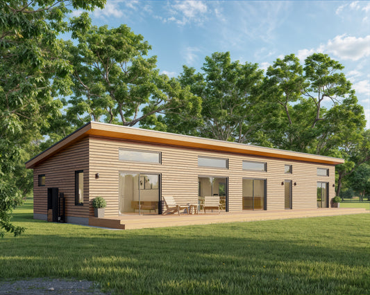 Shed Roof Cabin House, 3 Bedroom, 20’ x 70’