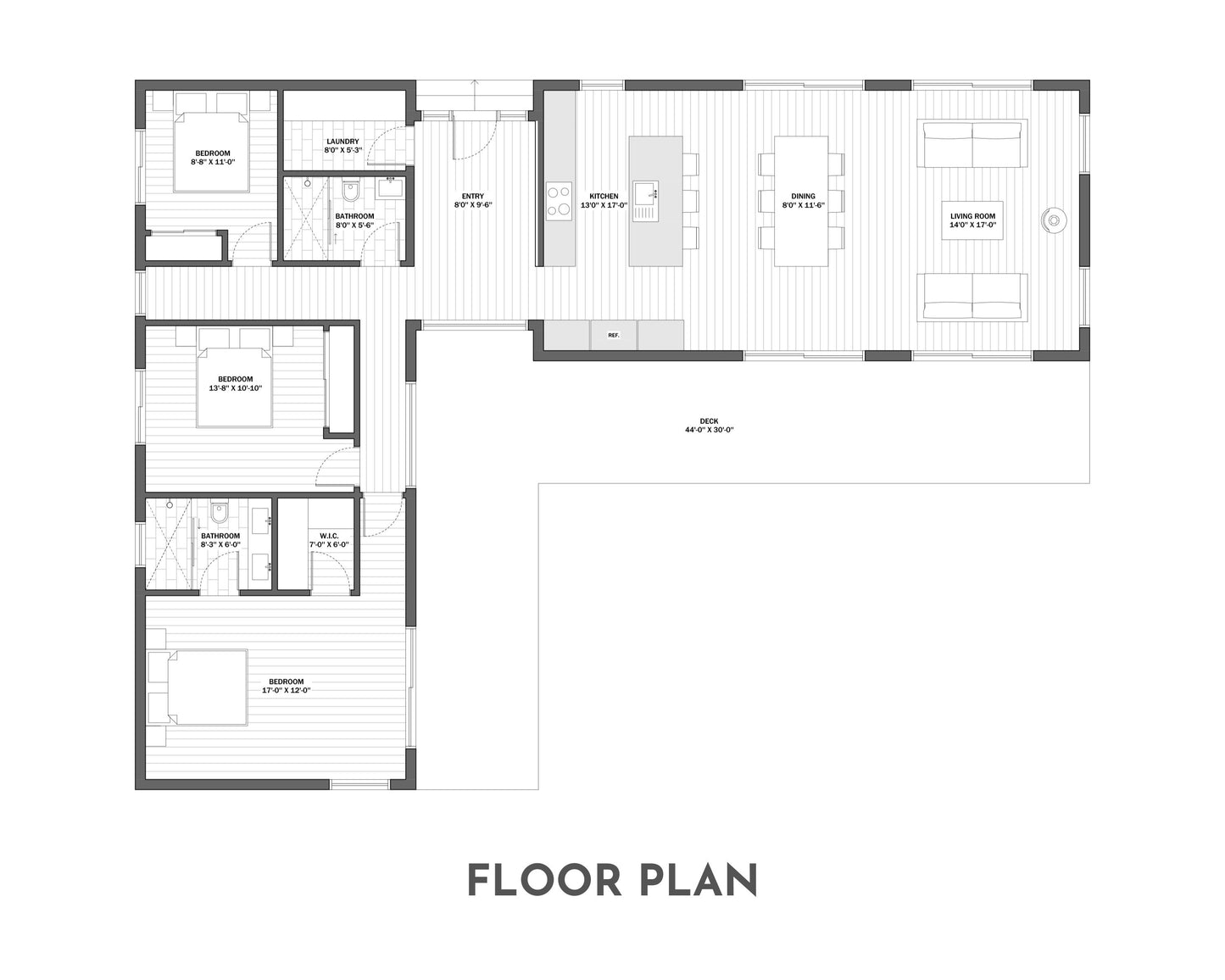 Modern Cabin House, L-shaped House, 3 Bedroom
