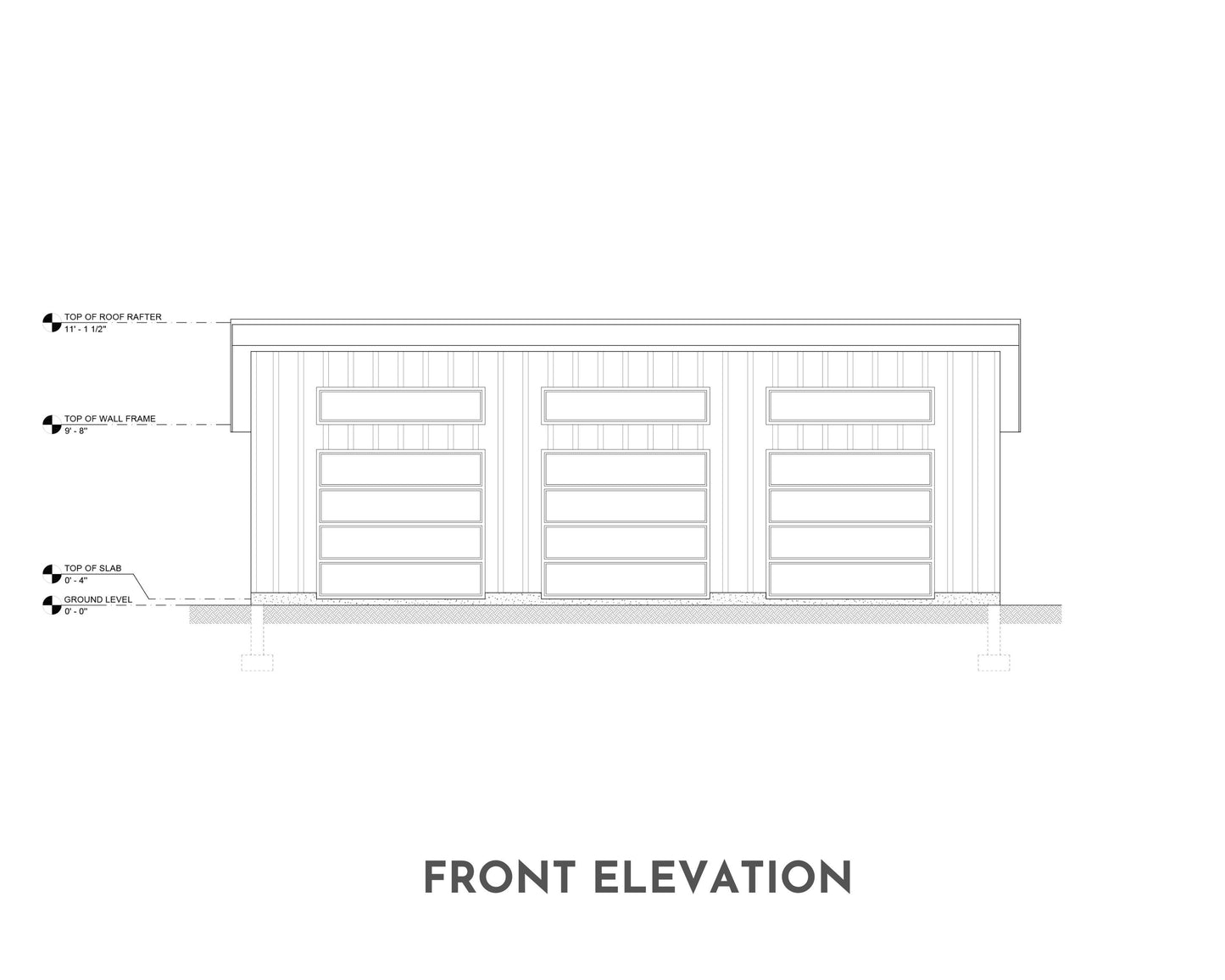 Three Car Shed Roof Garage , 24’ x 40’