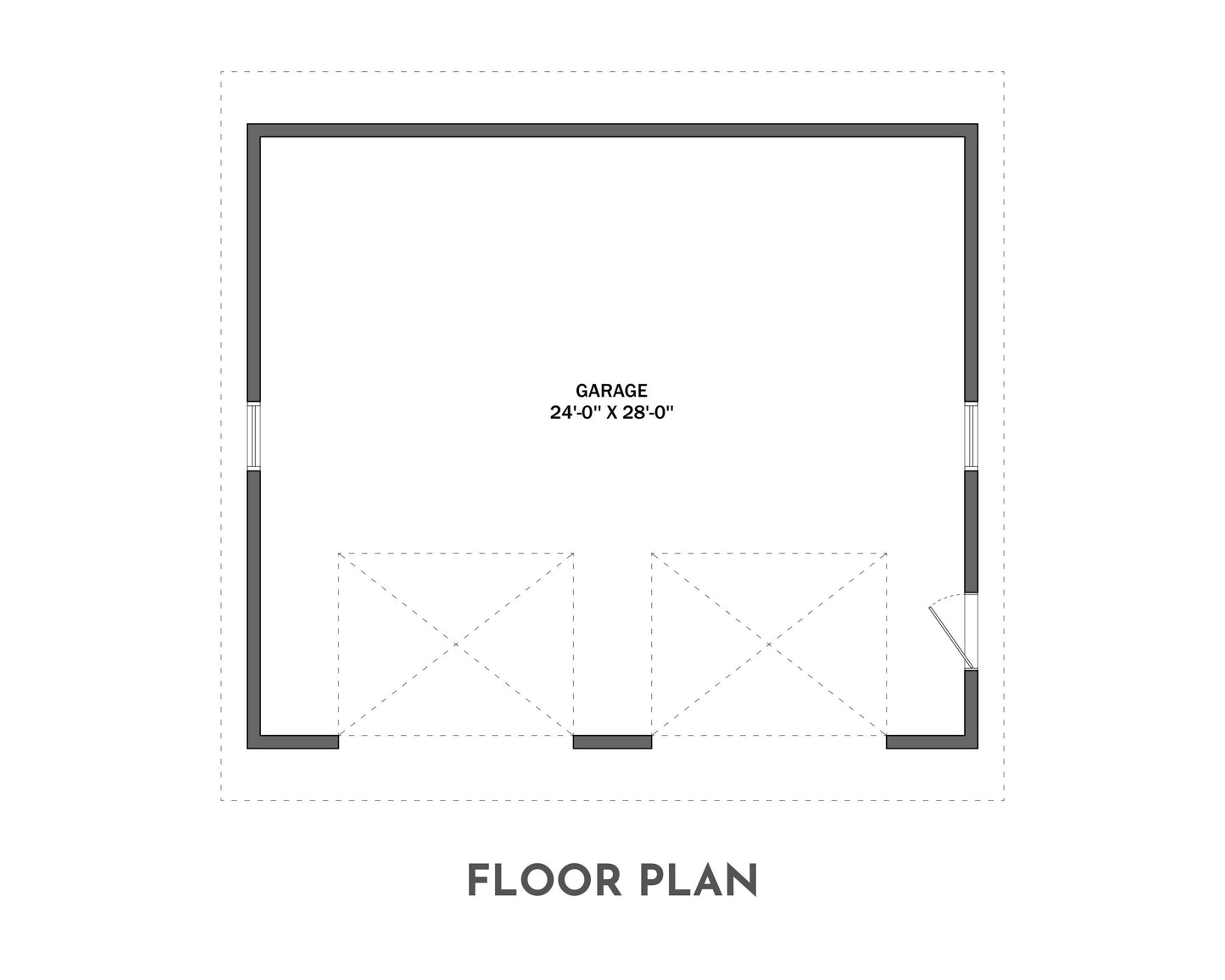 Two Car Shed Roof Garage , 24’ x 28’