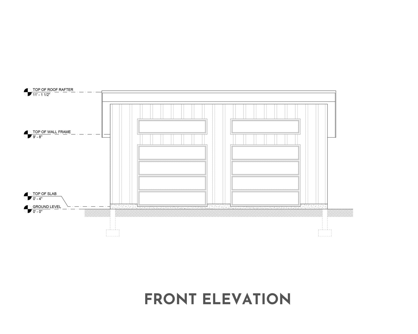 Two Car Shed Roof Garage , 24’ x 28’
