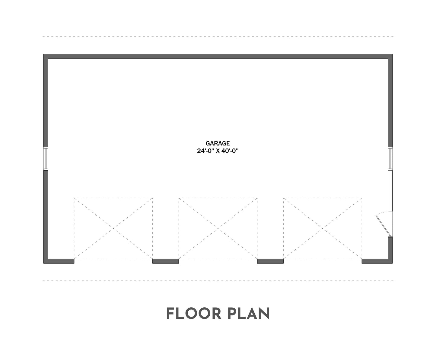 Three Car Shed Roof Garage , 24’ x 40’